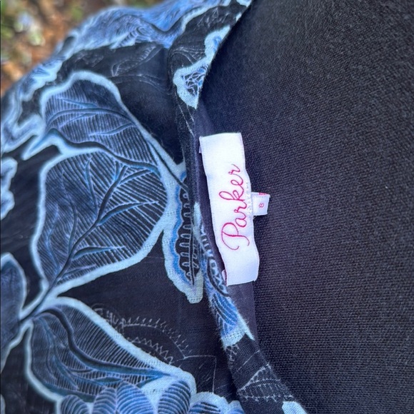 Parker 100% cotton lined Blue Floral High Low Skirt. Size 8 - Picture 5 of 5